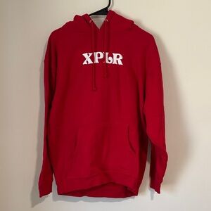 Red Pullover Hoodie with Front Pocket